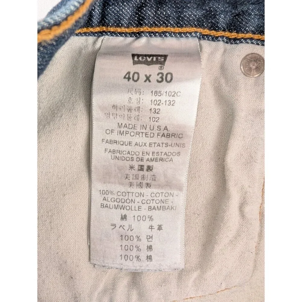 Levis Jeans Mens‎ 40x30 Blue 501 Brooks Brothers Button-Fly USA Made 100% Cotton